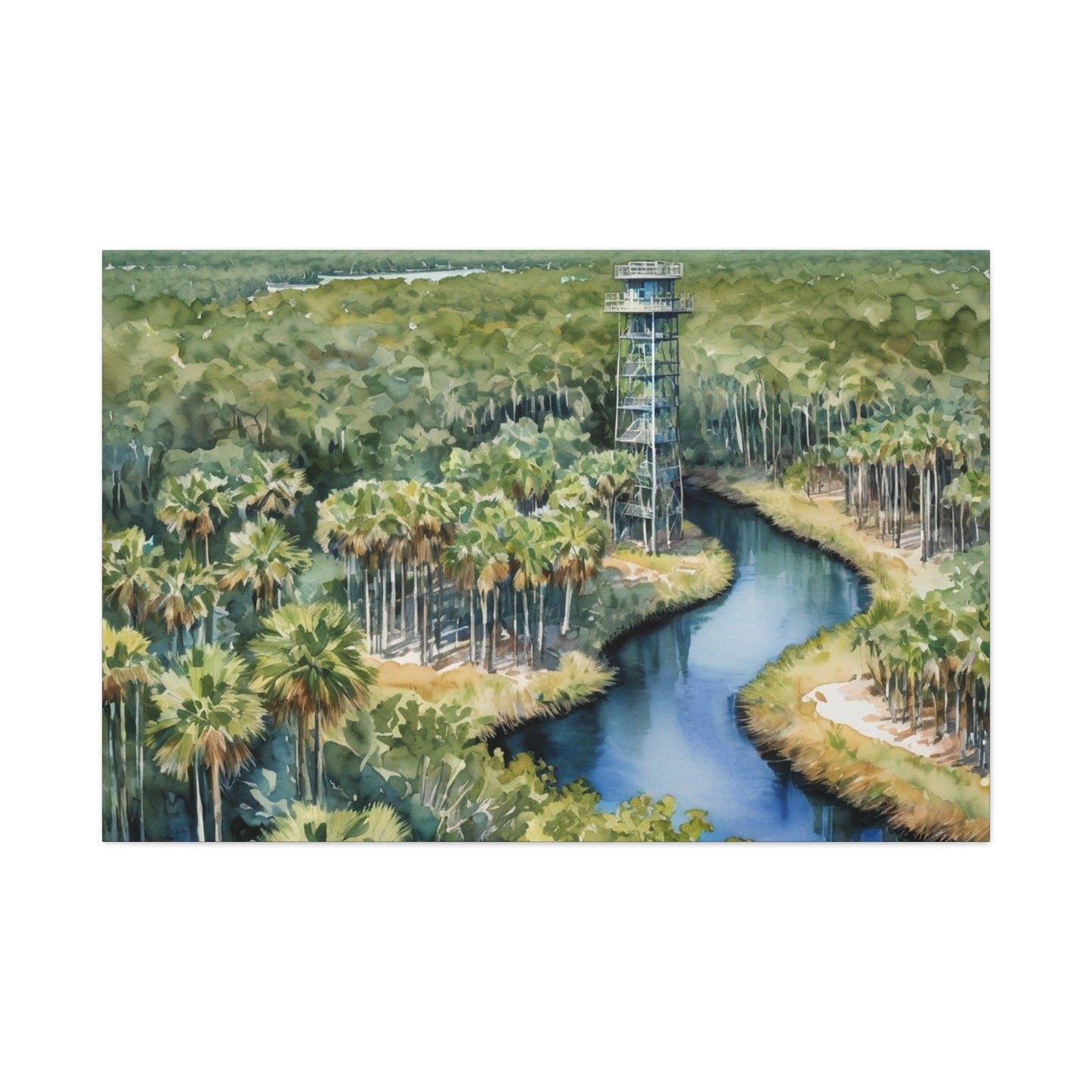 Park Tower Vibe, Watercolor Canvas Painting, 3 of many