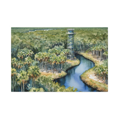 Park Tower Vibe, Watercolor Canvas Painting, 3 of many