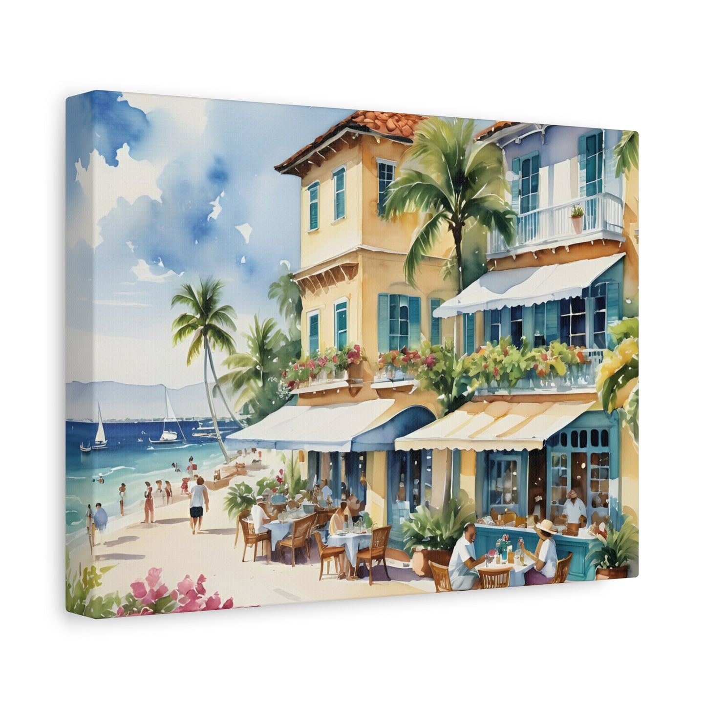 Palm Beach Waterfront, Palm Beach Watercolor Painting, 7 of many