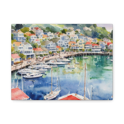 Sausalito California Coastal Vibe, Canvas Painting, 2 of many