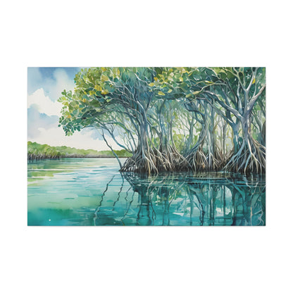 Florida Bay Vibe, Watercolor Canvas Painting, 7 of many