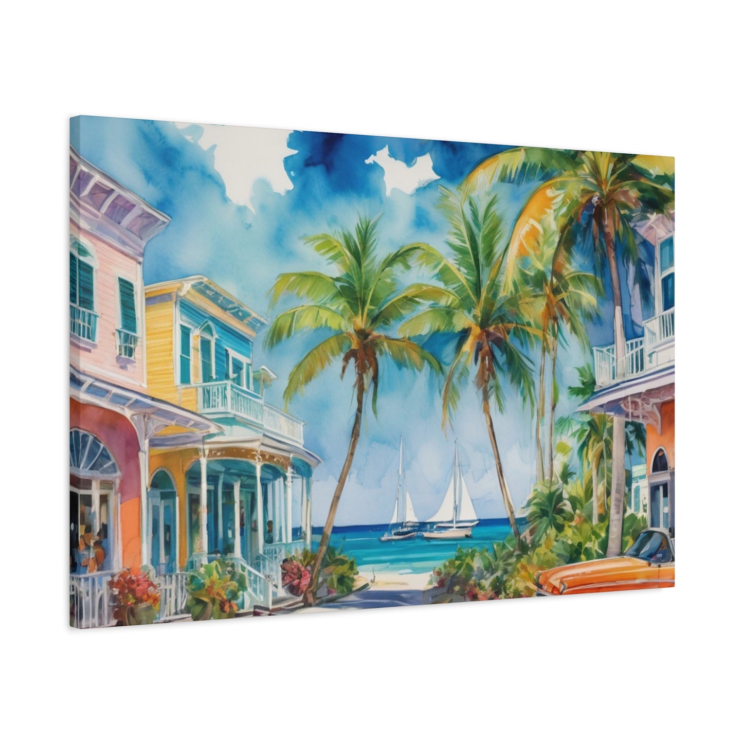 Key West Vibe, Coastal Canvas Painting, 5 of many