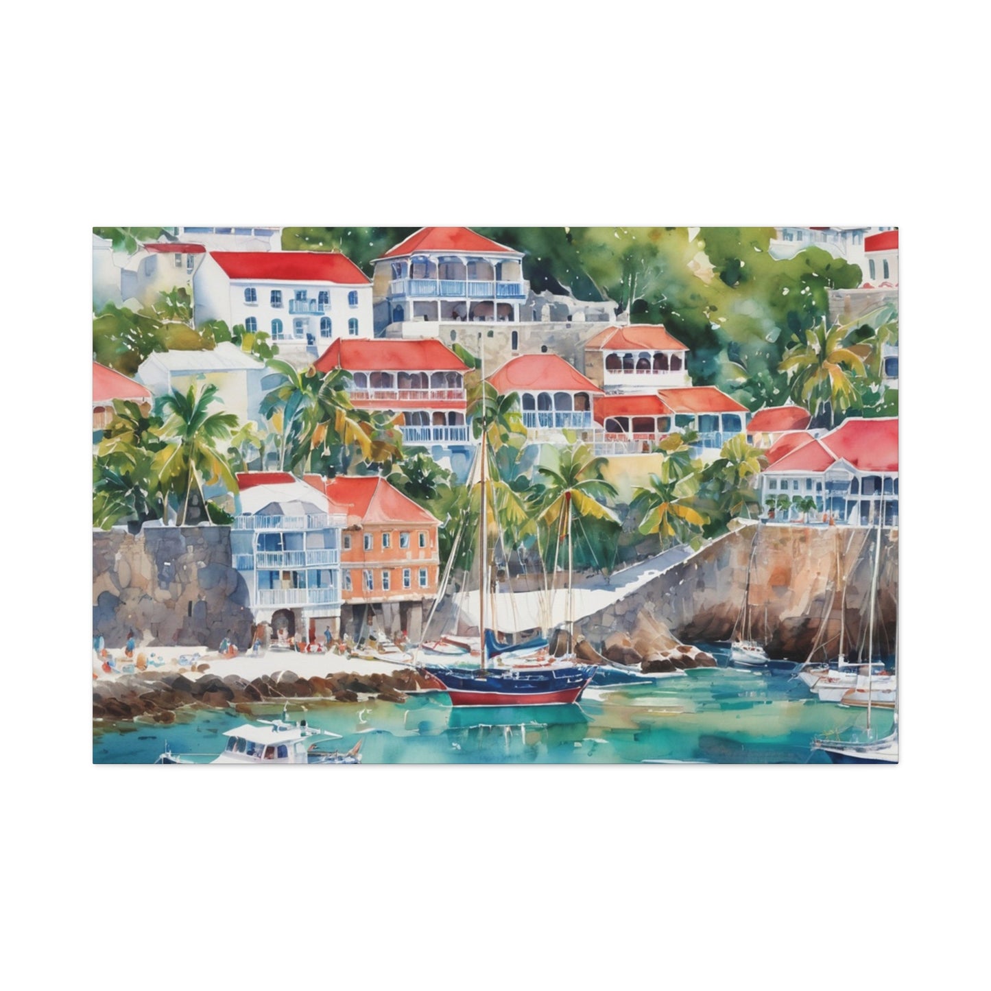 St. Barts Coastal Vibe, Canvas Painting, 10 of many