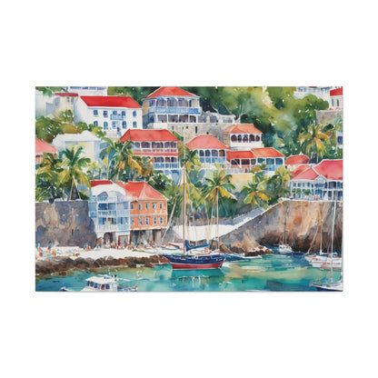 St. Barts Coastal Vibe, Canvas Painting, 10 of many