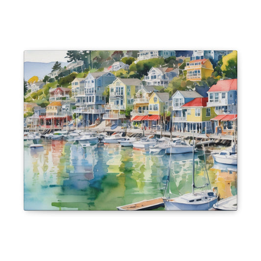 Sausalito California Coastal Vibe, Canvas Painting, 6 of many