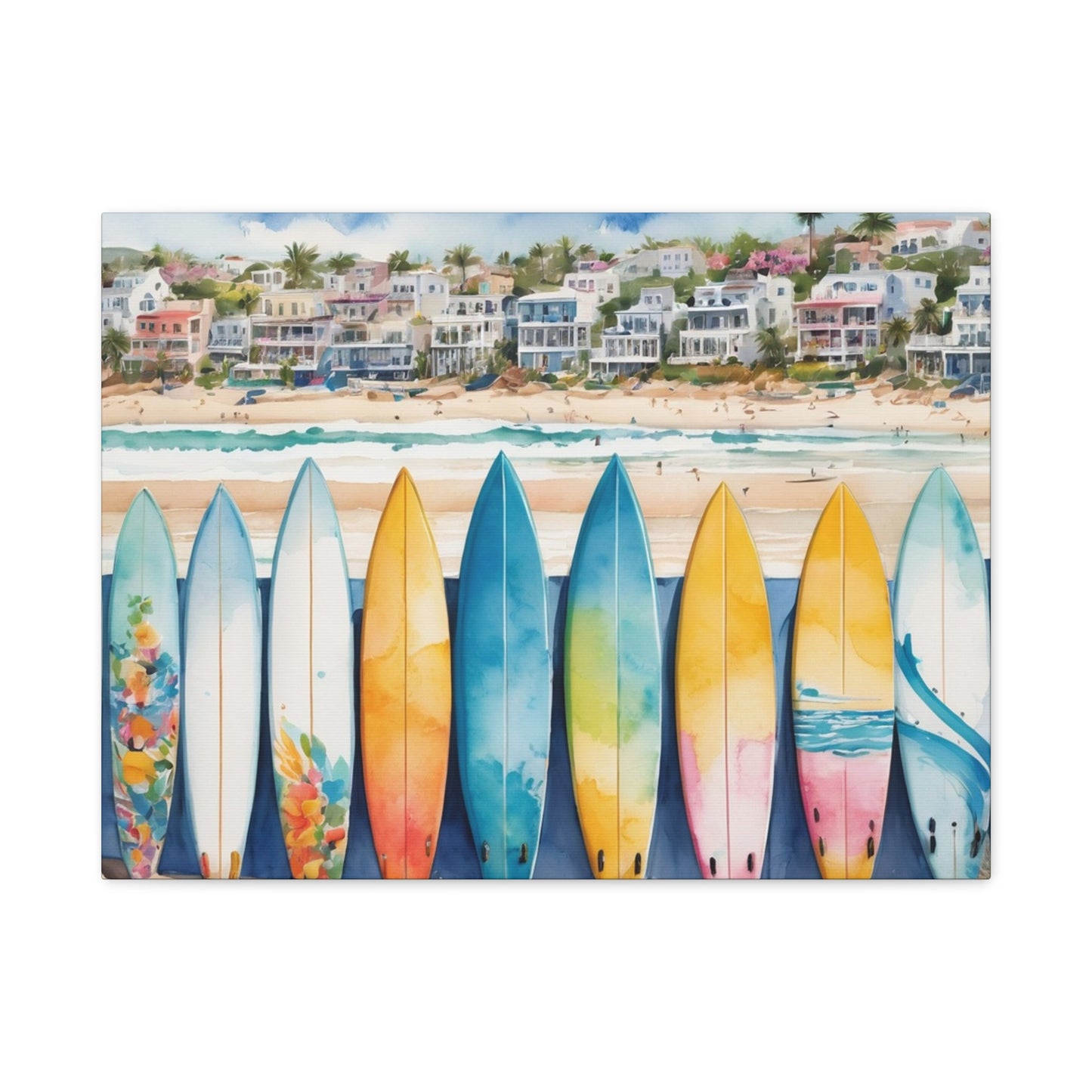 Coastal Surfboard Vibe, Coastal Canvas Painting, 2 of many