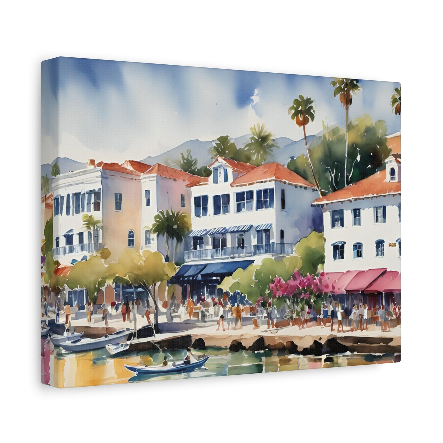 Santa Barbara Watercolor, Canvas Painting, 2 of many