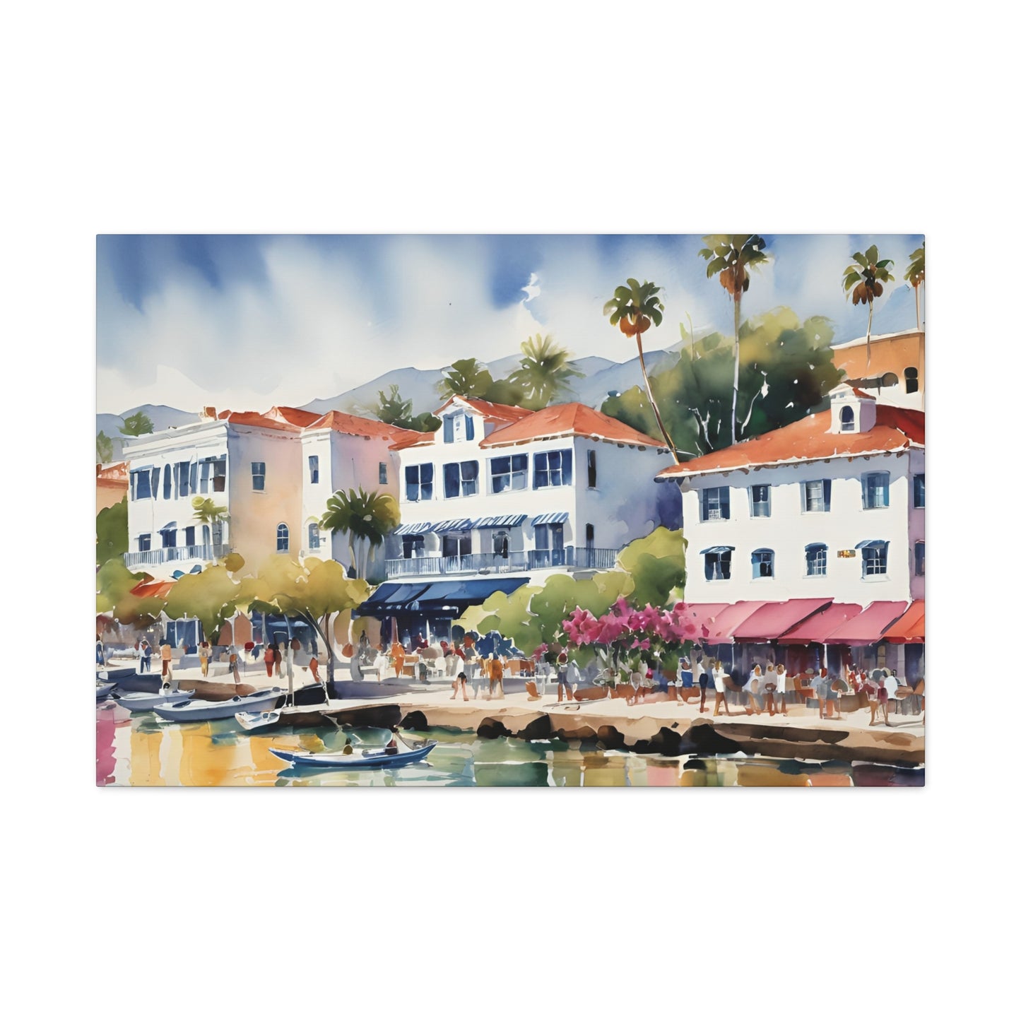 Santa Barbara Watercolor, Canvas Painting, 2 of many