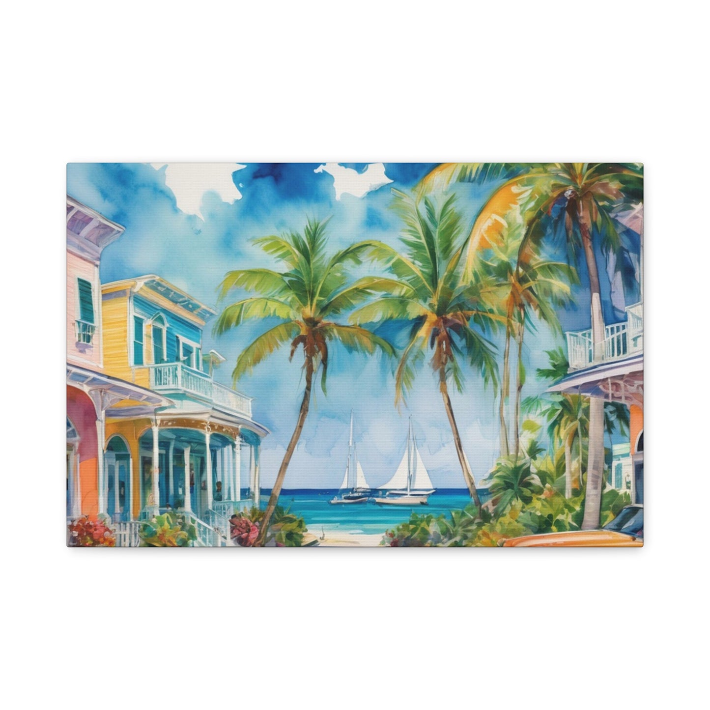 Key West Vibe, Coastal Canvas Painting, 5 of many