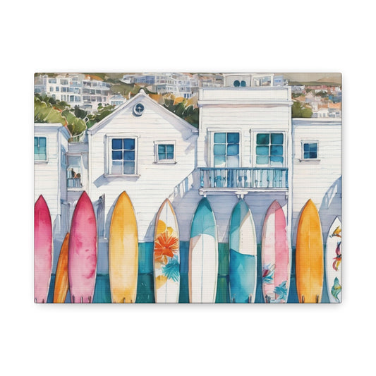 Coastal Surfboard Vibe, Coastal Canvas Painting, 3 of many