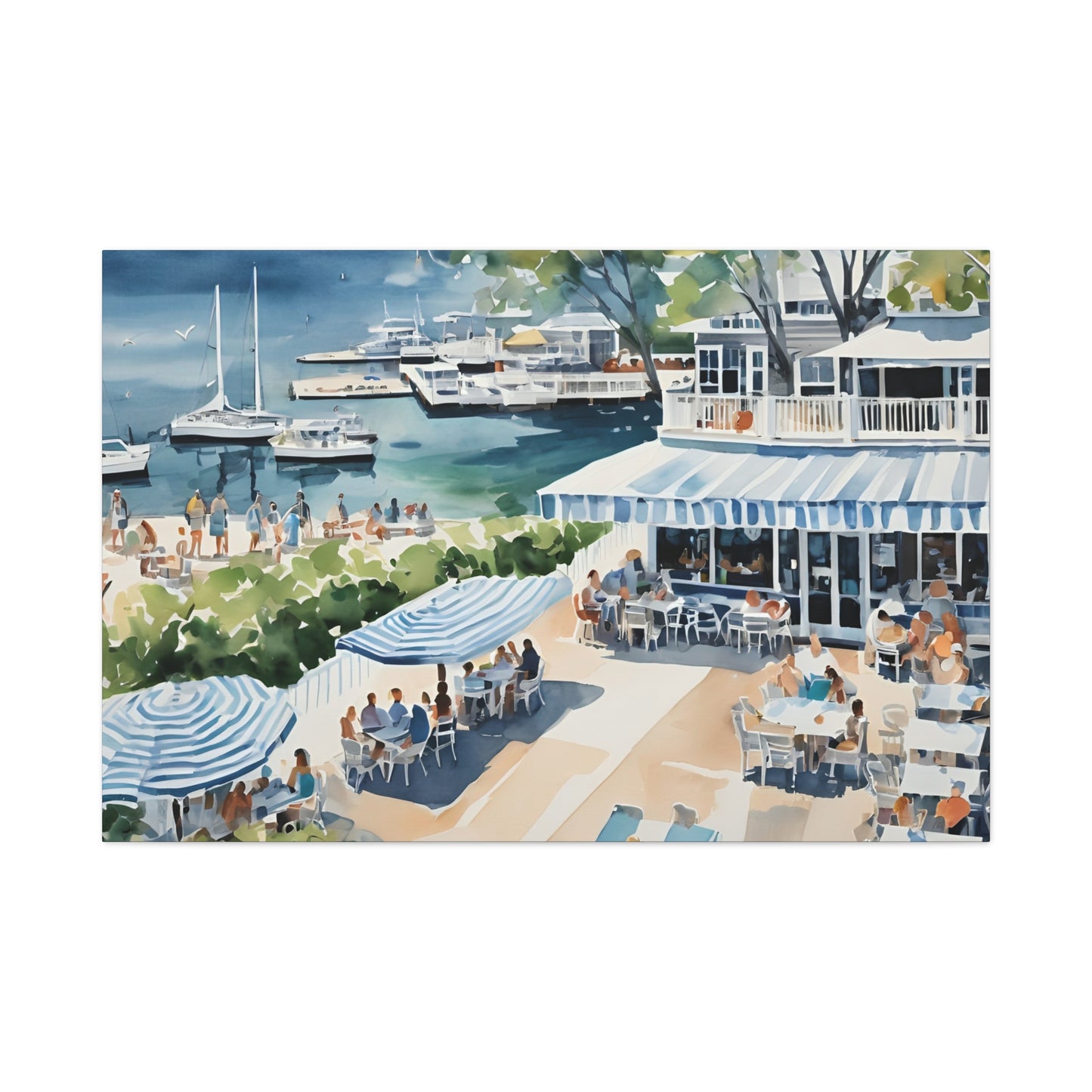 Hamptons Waterfront, Hamptons Watercolor Painting, 7 of many