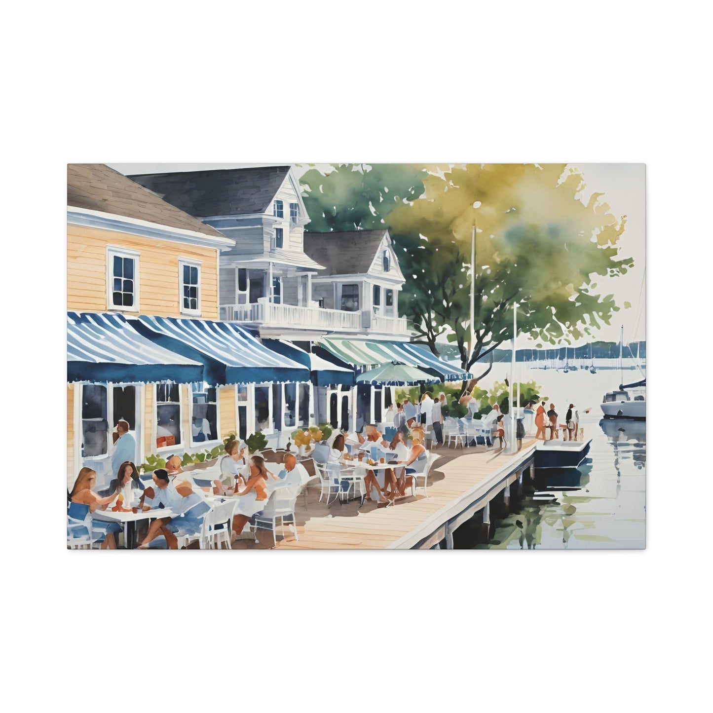 Hamptons Waterfront, Hamptons Watercolor Painting, 6 of many