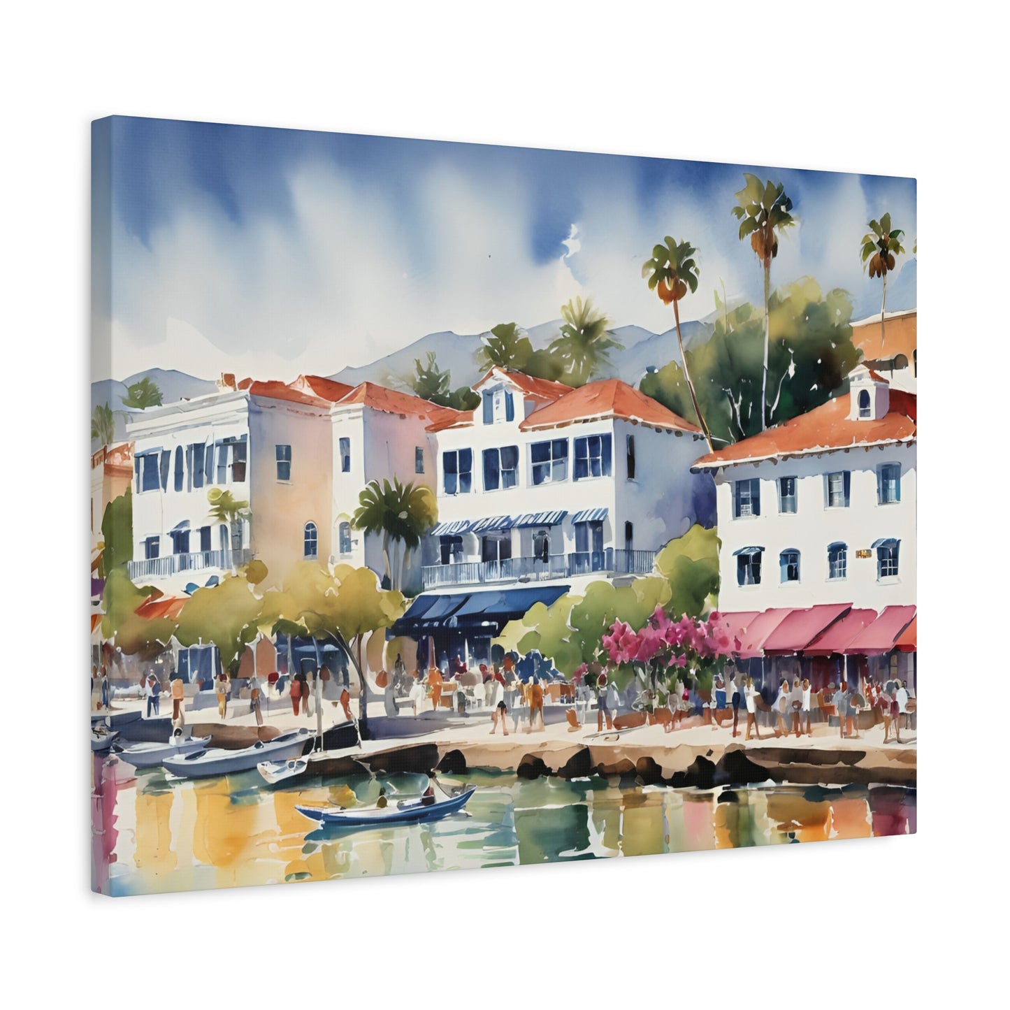 Santa Barbara Watercolor, Canvas Painting, 2 of many