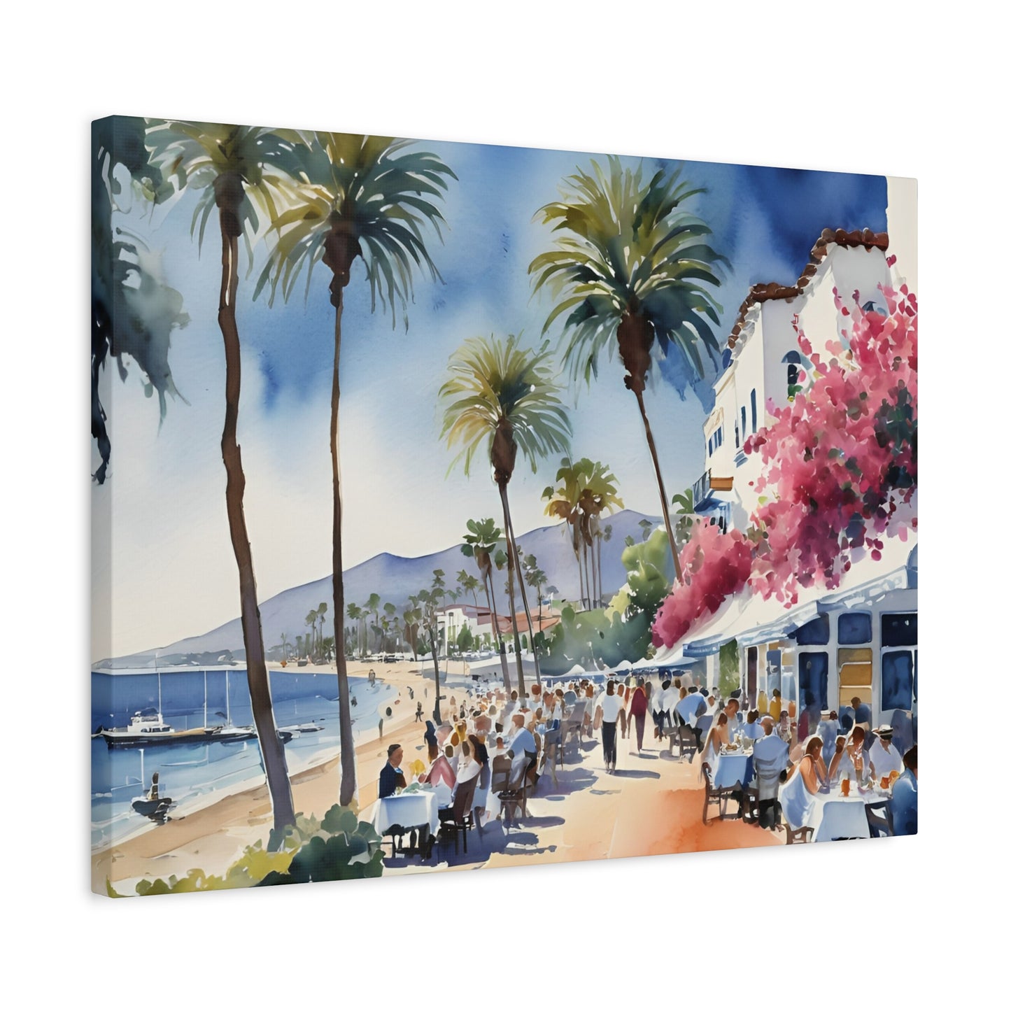 Santa Barbara Watercolor, Canvas Painting, 1 of many