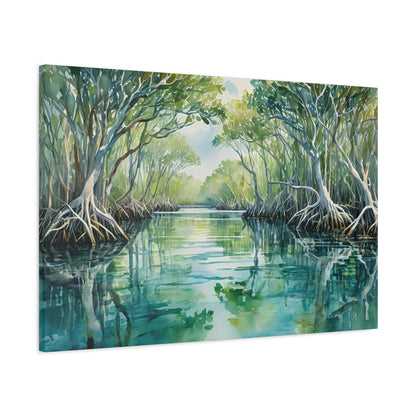 Florida Bay Vibe, Watercolor Canvas Painting, 4 of many