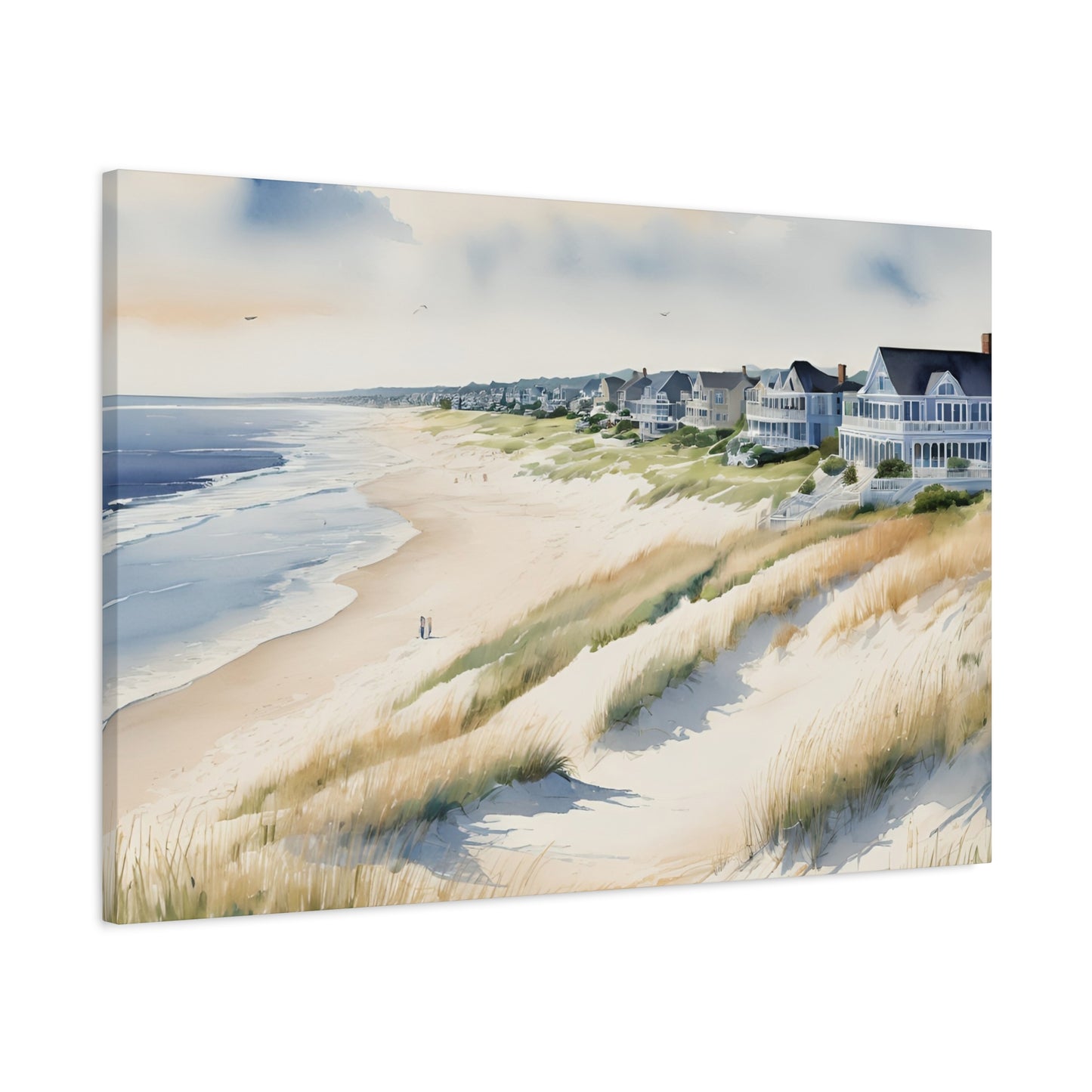 Hamptons Oceanfront Vibe, Watercolor Painting, 2 of many