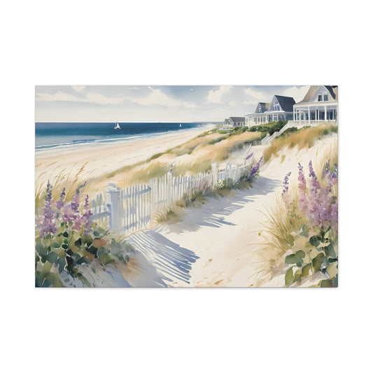 Hamptons Oceanfront Vibe, Watercolor Painting, 13 of many