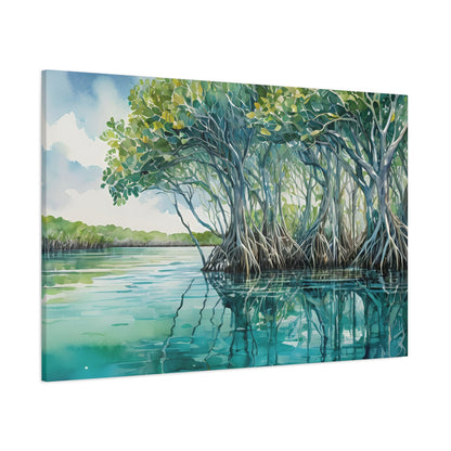 Florida Bay Vibe, Watercolor Canvas Painting, 7 of many