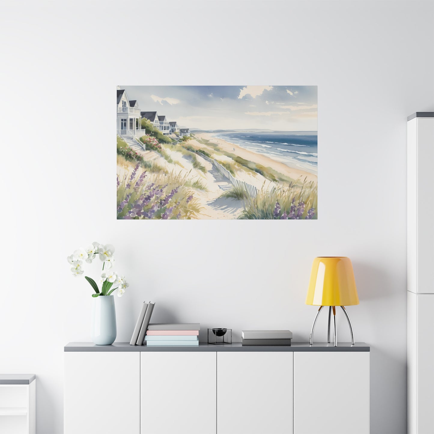 Hamptons Oceanfront Vibe, Watercolor Painting, 17 of many