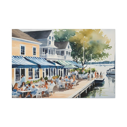 Hamptons Waterfront, Hamptons Watercolor Painting, 6 of many