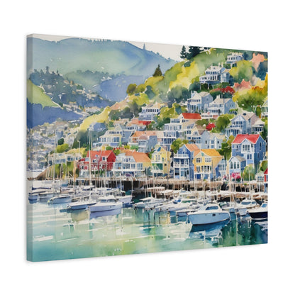 Sausalito California Coastal Vibe, Canvas Painting, 3 of many