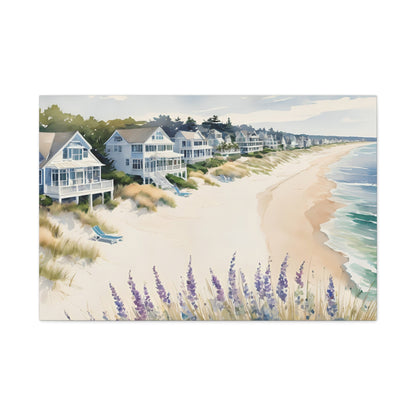 Hamptons Oceanfront Vibe, Watercolor Painting, 5 of many