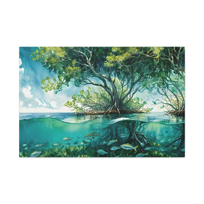 Florida Bay Vibe, Watercolor Canvas Painting, 1 of many