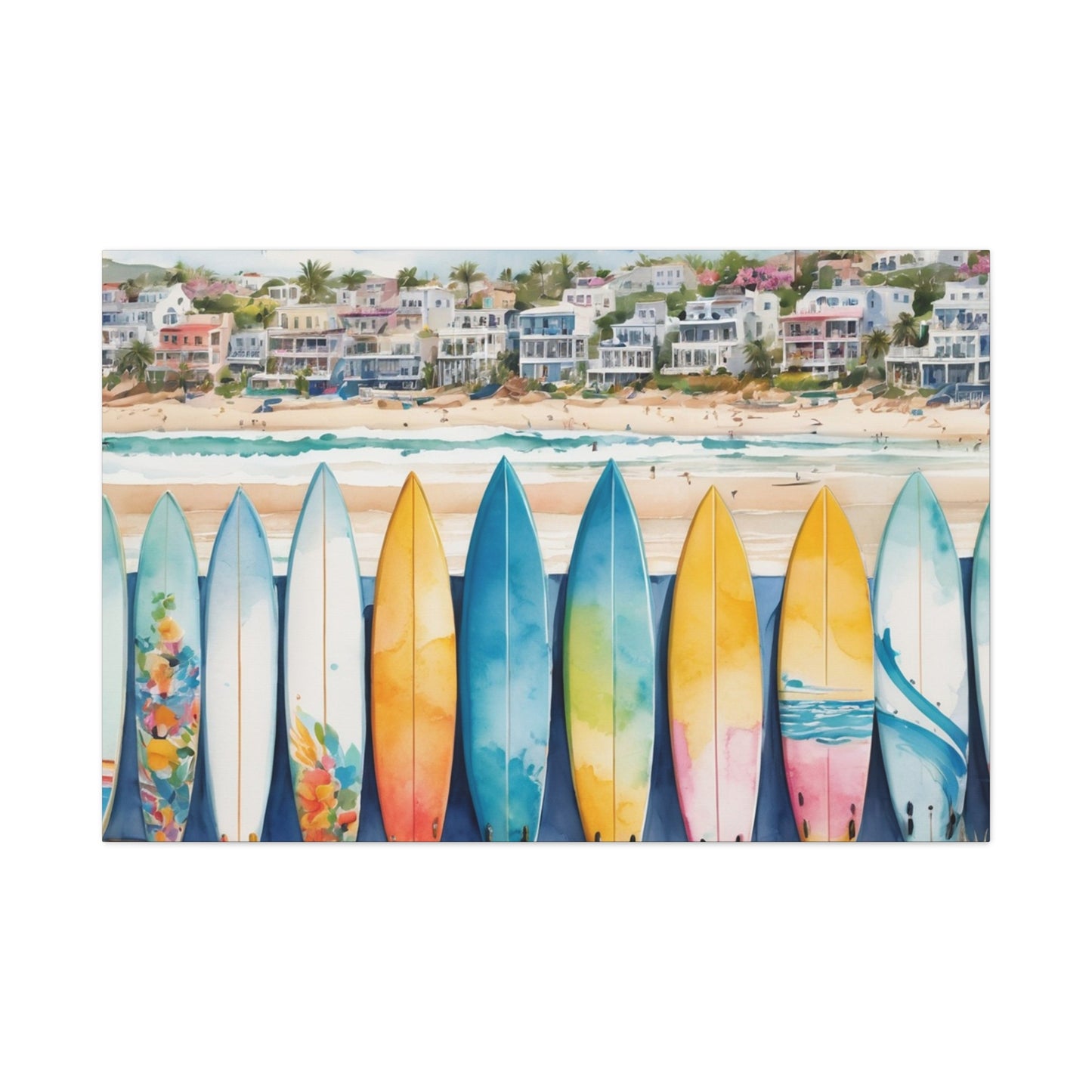 Coastal Surfboard Vibe, Coastal Canvas Painting, 2 of many