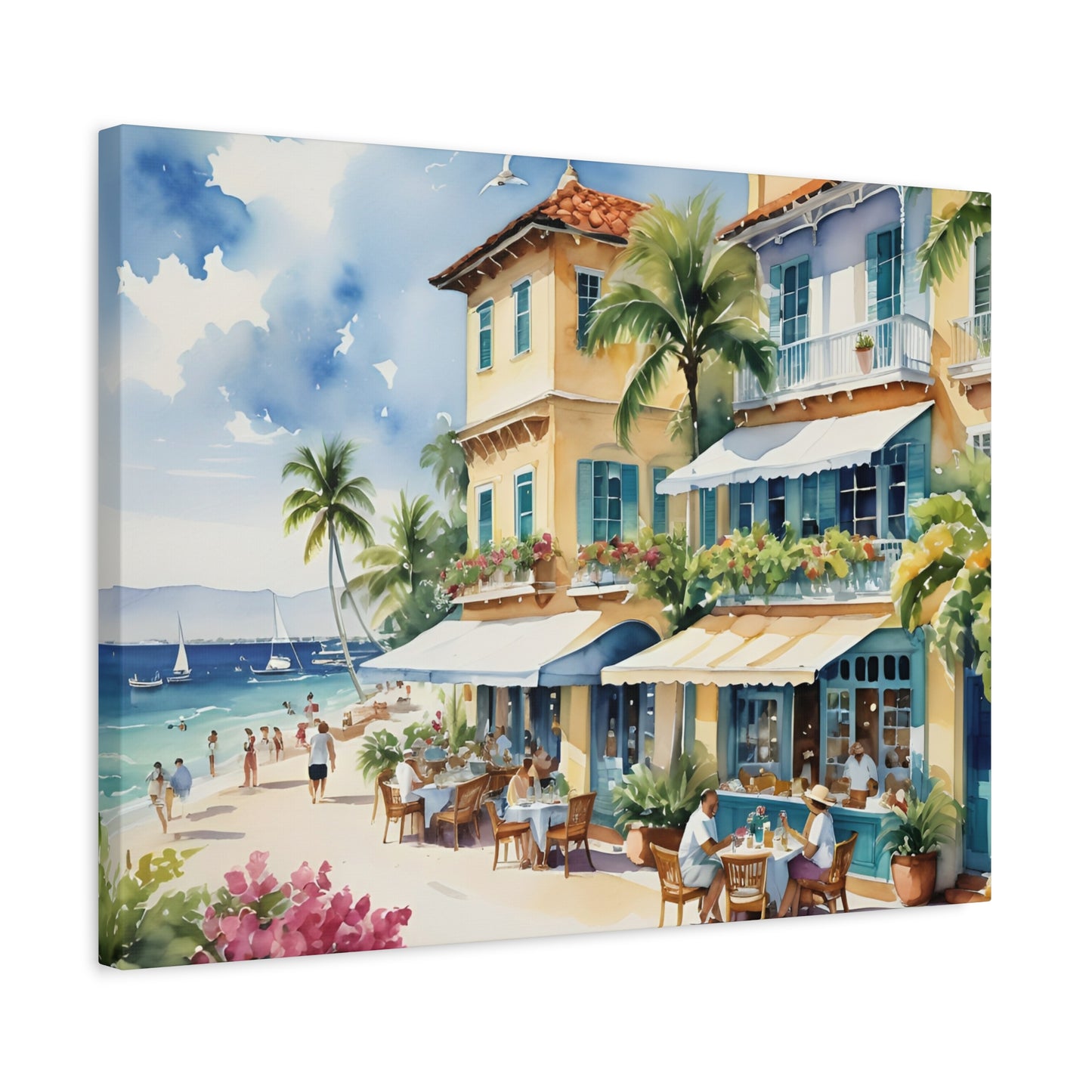 Palm Beach Waterfront, Palm Beach Watercolor Painting, 7 of many