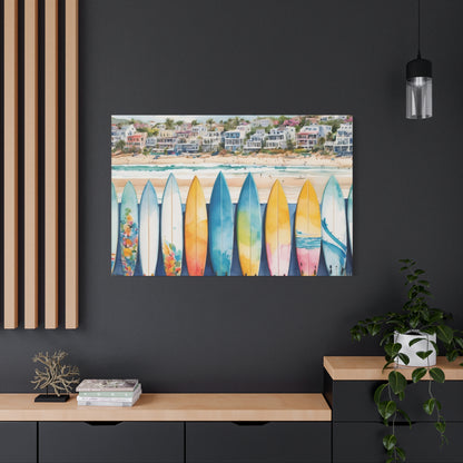 Coastal Surfboard Vibe, Coastal Canvas Painting, 2 of many