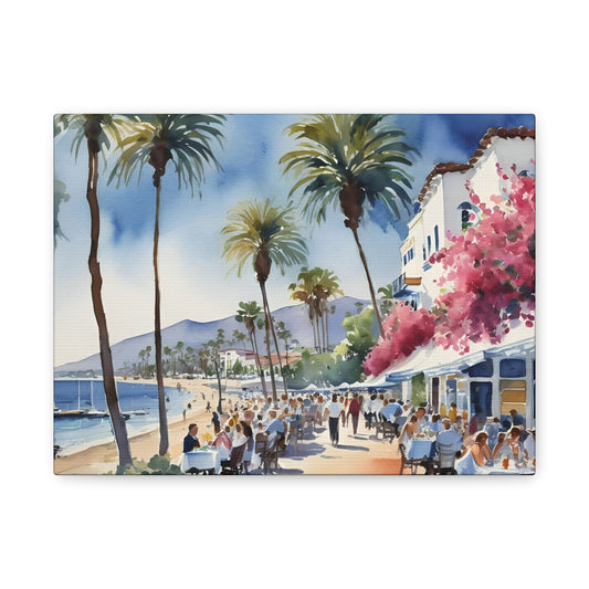 Santa Barbara Watercolor, Canvas Painting, 1 of many