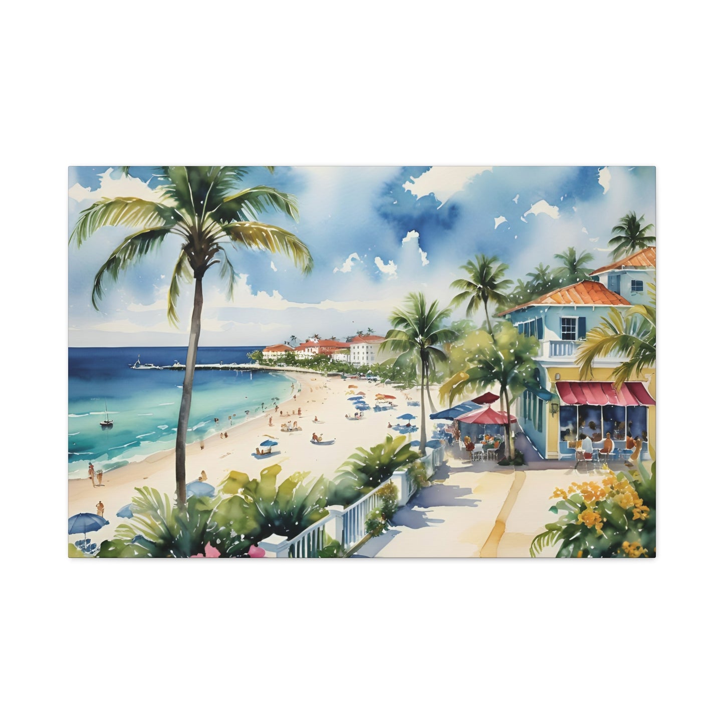 Palm Beach Waterfront, Palm Beach Watercolor Painting, 8 of many