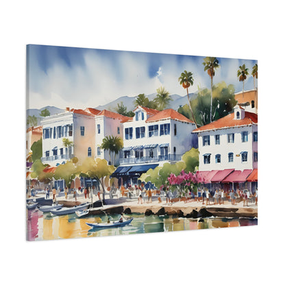 Santa Barbara Watercolor, Canvas Painting, 2 of many