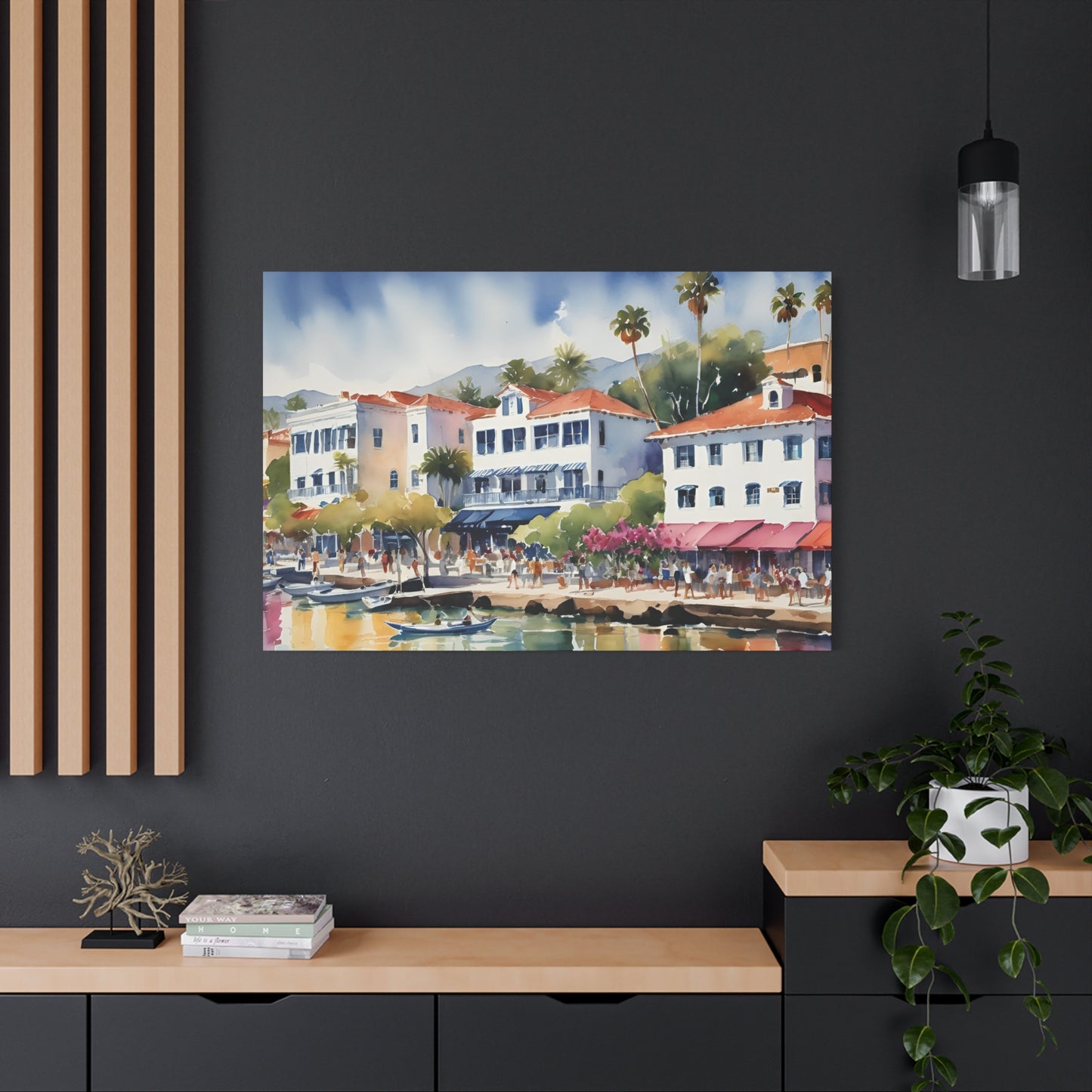 Santa Barbara Watercolor, Canvas Painting, 2 of many