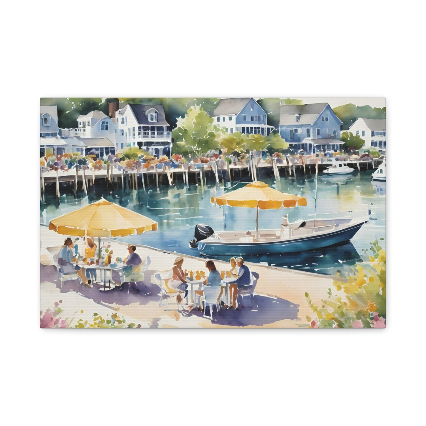 Hamptons Waterfront, Hamptons Watercolor Painting, 2 of many