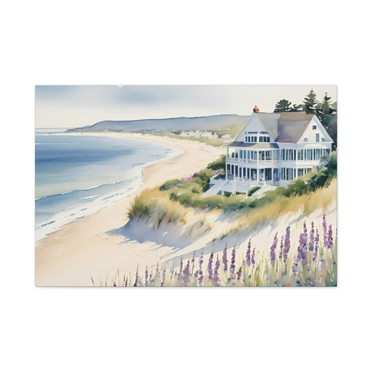 Hamptons Oceanfront Vibe, Watercolor Painting, 15 of many