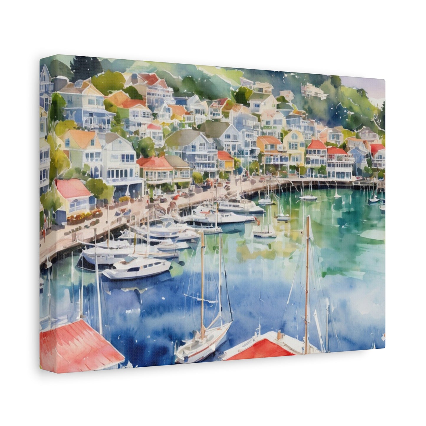 Sausalito California Coastal Vibe, Canvas Painting, 2 of many