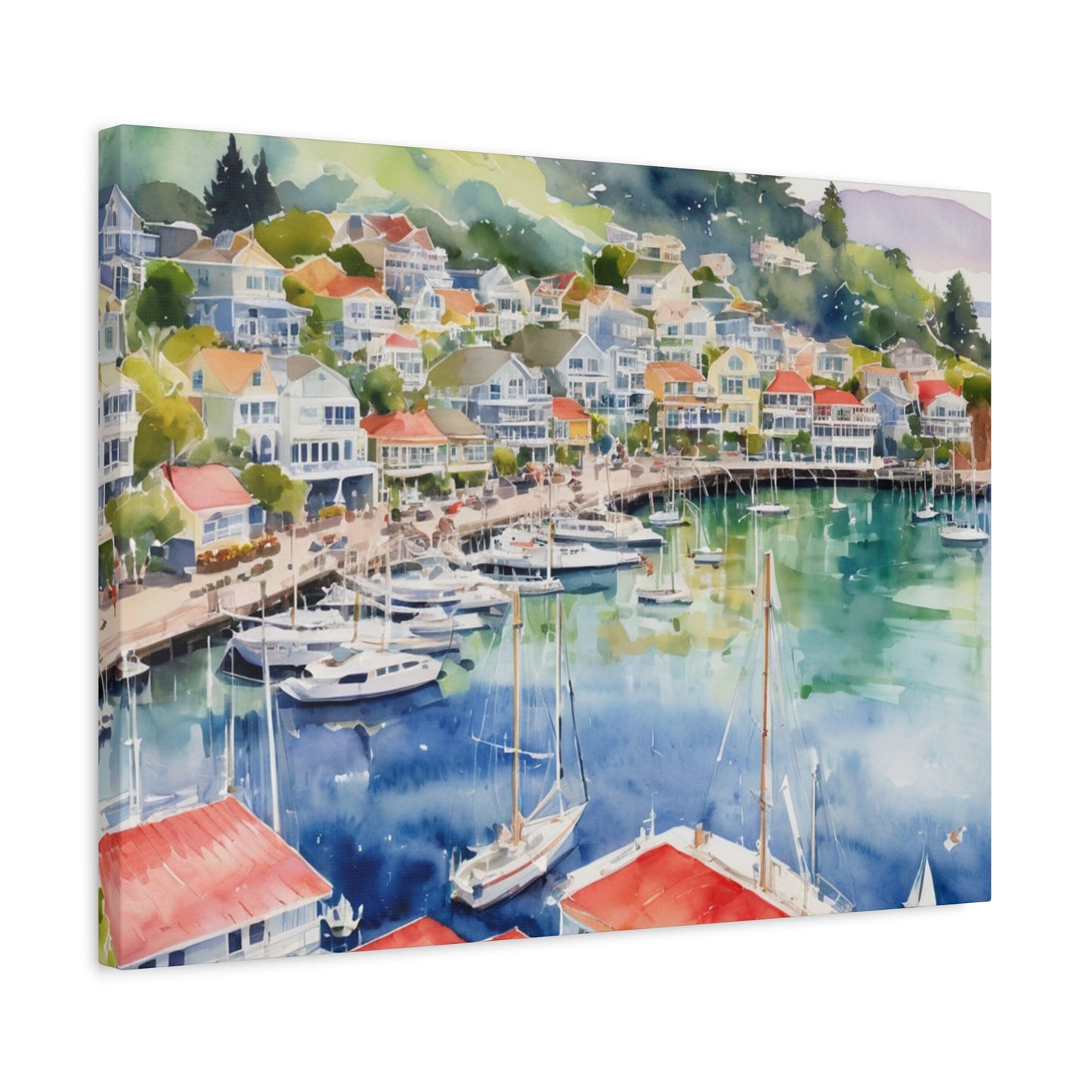 Sausalito California Coastal Vibe, Canvas Painting, 2 of many