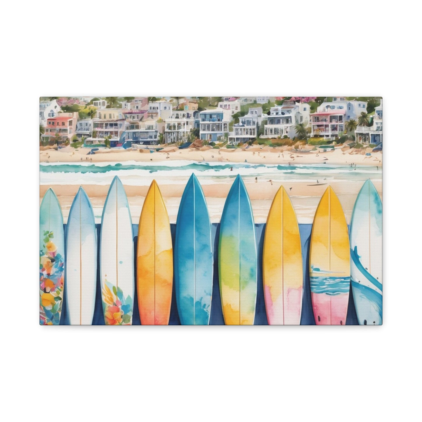 Coastal Surfboard Vibe, Coastal Canvas Painting, 2 of many