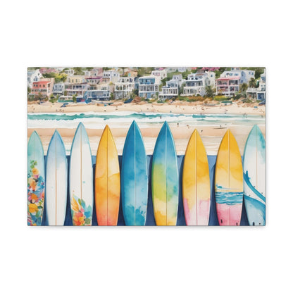 Coastal Surfboard Vibe, Coastal Canvas Painting, 2 of many