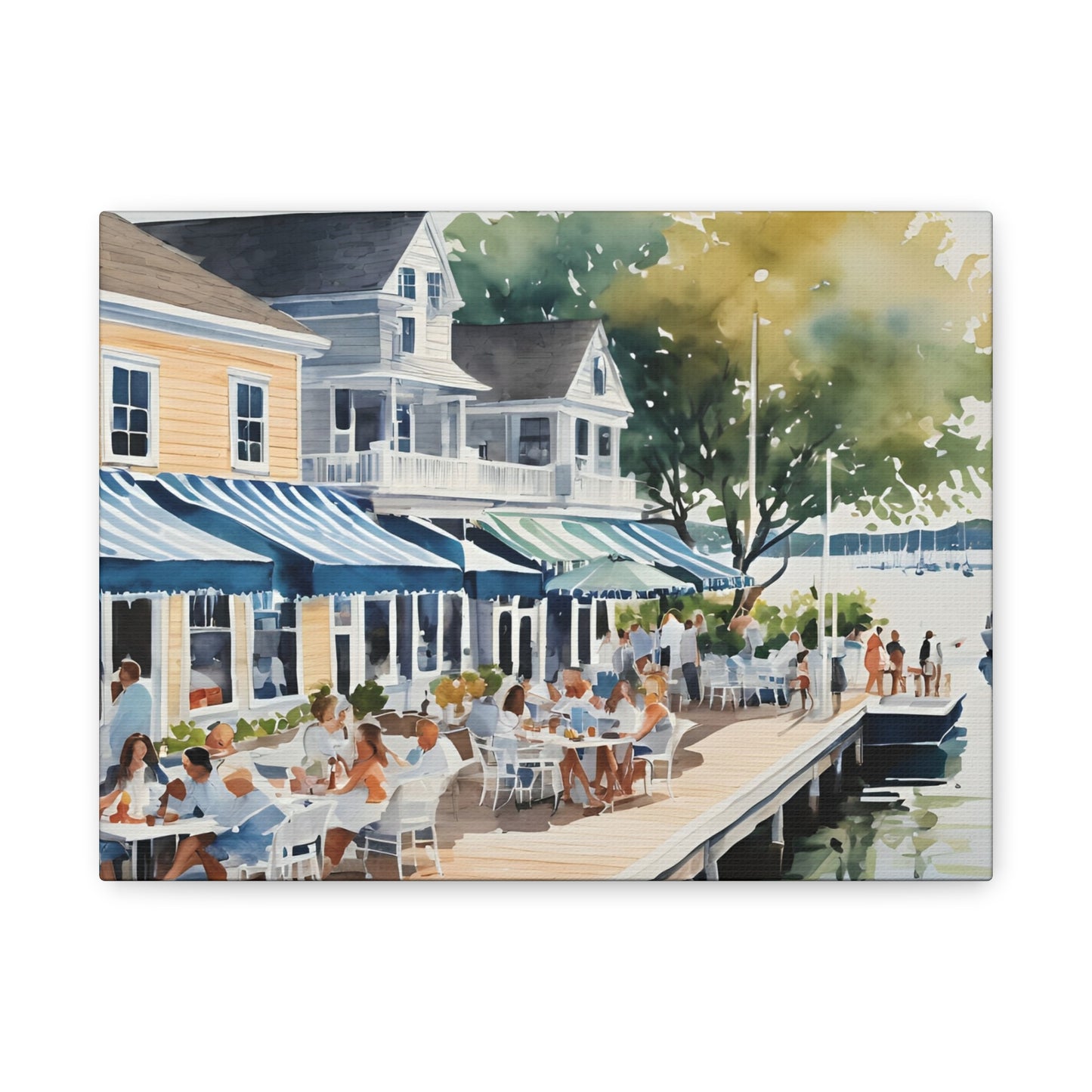 Hamptons Waterfront, Hamptons Watercolor Painting, 6 of many