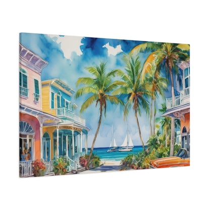 Key West Vibe, Coastal Canvas Painting, 5 of many