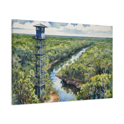 Park Tower Vibe, Watercolor Canvas Painting, 4 of many